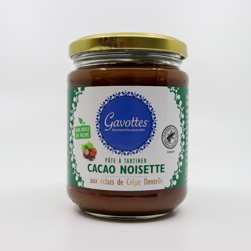 Pâte à tartiner Cacao Noisettes aux éclats de Crêpes Dentelles Gavottes